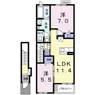 クロシェット アーブル【2階】の間取り