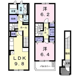 取香牧B【2階】の間取り