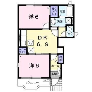 プティ トゥルス【1階】の間取り