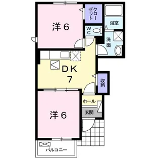 カフリーィエE【1階】の間取り