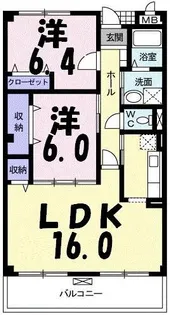 サウスウィンド【2階】の間取り