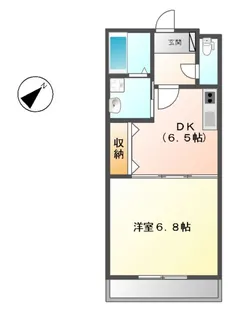 サザンクロスB【1階】の間取り