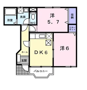 シャン・ド・フルールⅤ【1階】の間取り