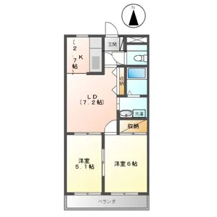 ベル・グラース【205号室】の間取り