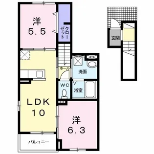 フレーシア【2階】の間取り