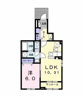 ハイネA【1階】の間取り