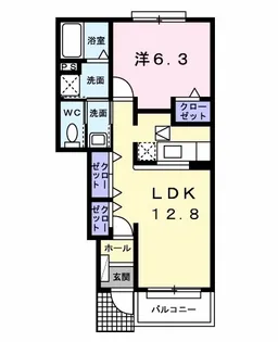 ベル・ソレイユ A【1階】の間取り