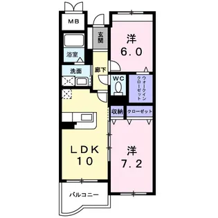 ハミングスクエアB【4階】の間取り