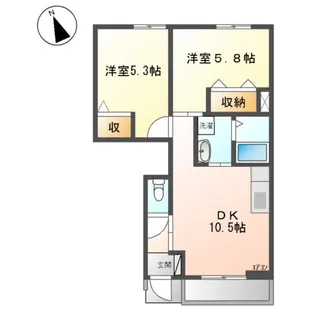 クレア花水木C【1階】の間取り