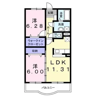 リズ センティア A【2階】の間取り