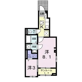 ブラウベルク浦里Ⅱ【1階】の間取り