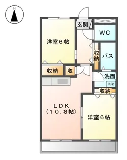 グランベールC【105号室】の間取り