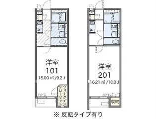 ミランダ三本木【1階】の間取り
