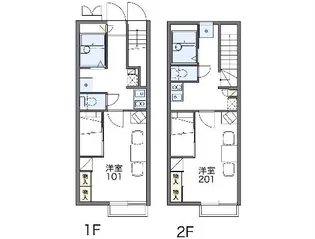 レオパレスツェーントル三好【103号室】の間取り