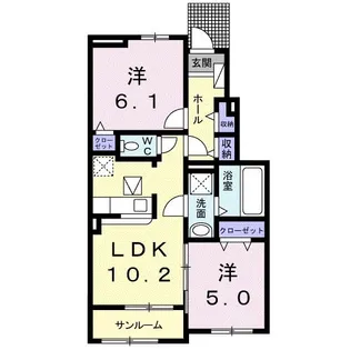 カーサ コリーナⅠ【1階】の間取り