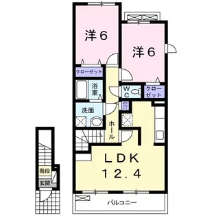 プラス・オ・ソレイユ【2階】の間取り