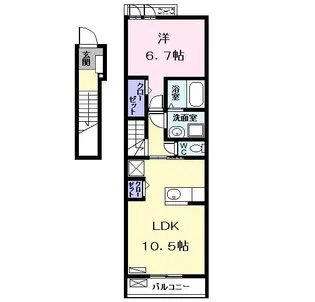リバー・プレイス【2階】の間取り