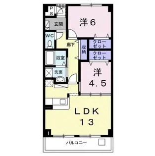 ヒルズ向イ山【1階】の間取り