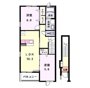 カーサ アウローラⅡ【2階】の間取り