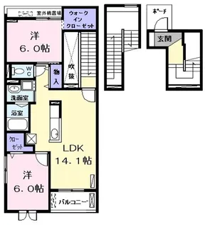レニティフ Ⅱ【3階】の間取り