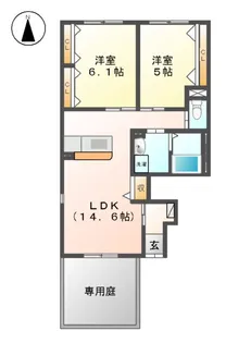 ヴィンテージ マルコウC棟【1階】の間取り