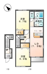 シュテルンハイムⅠ【2階】の間取り