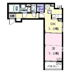 ミ・カーサ【1階】の間取り