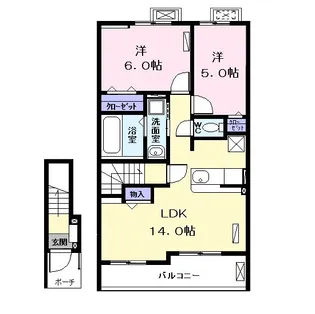 B・right Ⅱ(ビ・ライト【202号室】の間取り