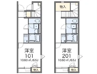 レオネクスト若宮町【106号室】の間取り