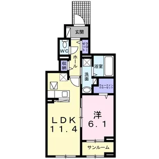 キャトルセゾン【1階】の間取り