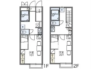 レオパレスアンビシャス【210号室】の間取り