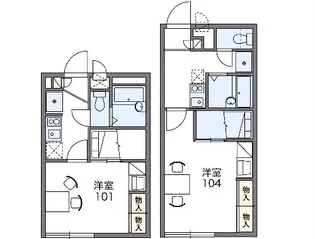 レオパレスレクシス【204号室】の間取り
