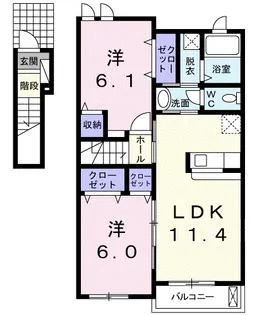メロウリーフA【2階】の間取り