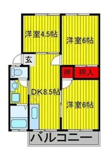 ジュネスコーポB棟【102号室】の間取り