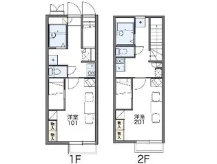 レオパレスプリエール【104号室】の間取り