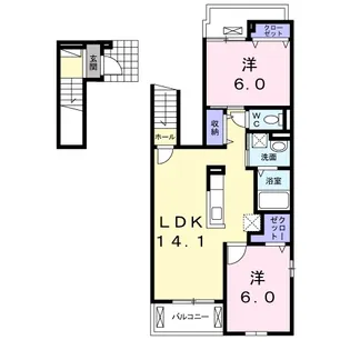 ヒラソール・K【2階】の間取り