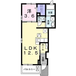 ルーチェクレアⅡB【1階】の間取り