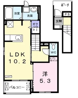 リバーイーストマルエイ【2階】の間取り