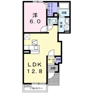 ホワイト・プレセアB【1階】の間取り