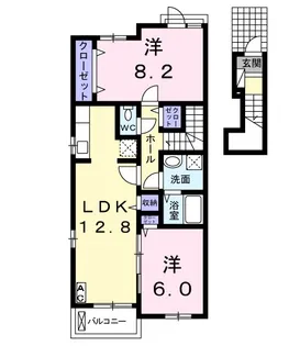 シャトー・ド・ラパン【2階】の間取り