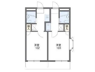 レオパレスRIVERSIDE【1階】の間取り