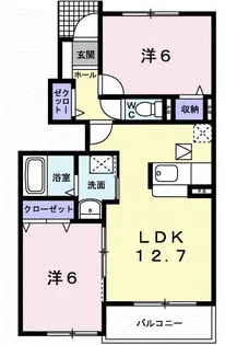 マーヴェラス ヴィラ D棟【1階】の間取り