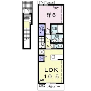 サンリット青柳D【2階】の間取り