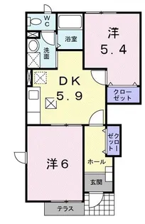 フェルト・B【1階】の間取り