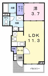 エレガンシア【1階】の間取り