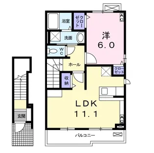 クレールⅡ【2階】の間取り