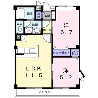 エレシーム スクエア【2階】の間取り