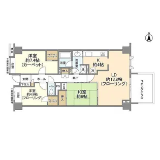 グランドメゾン朝比奈【3階】の間取り