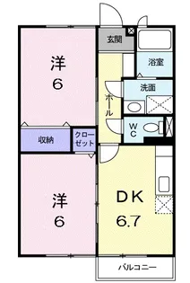 エスポアソールB【1階】の間取り