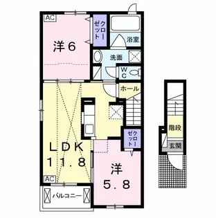 ユア スクエア A【2階】の間取り